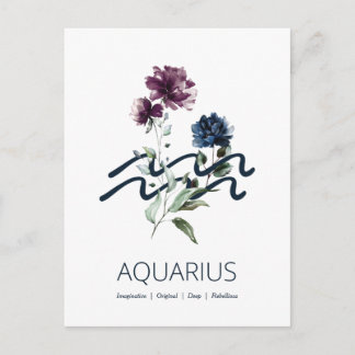 Postal Signo estrella zodiaca acuario