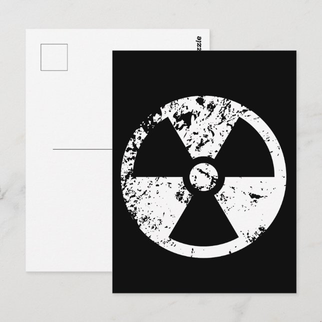 Postal Signo radioactivo nuclear (Anverso / Reverso)