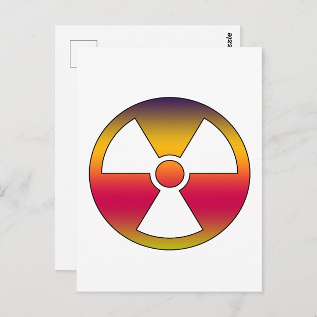 Postal Signo radioactivo nuclear (Anverso / Reverso)