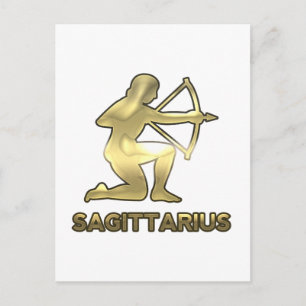 Postal Signo Sagittarius zodiac - antigua edición de oro