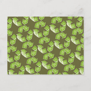 Postal signo verde de reciclaje