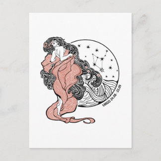 Postal Signo virgo zodiaco. Círculo Horoscopio