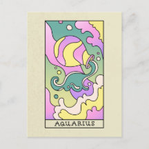 Signo zodiacal Acuario Arte abstracto vintage