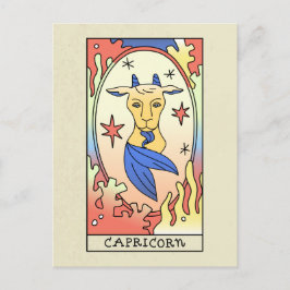Postal Signo zodiacal Capricornio Arte abstracto vintage