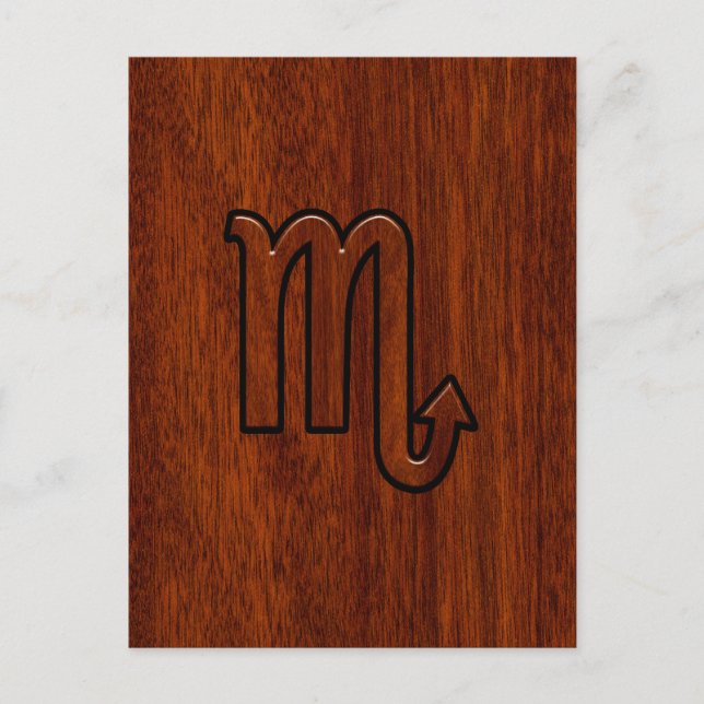 Postal Signo zodiacal de Escorpio en decoración de estilo (Anverso)