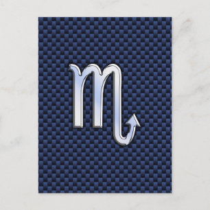 Postal Signo zodiacal Escorpio Chrome sobre fibra de carb