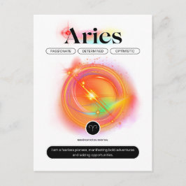 Postal Signo Zodiacal Moderno ARIES Cita | Elemento Fuego