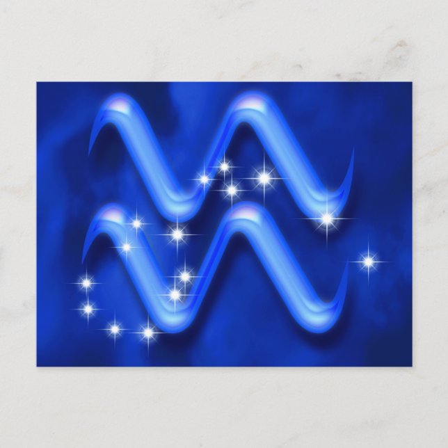 Postal Signo zodiaco Aquarius (Anverso)