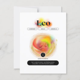 Postal Signo Zodíaco Moderno Leo Cita | Elemento Fuego