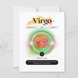Postal Signo Zodíaco Moderno Virgo Cotización Elemento Ti