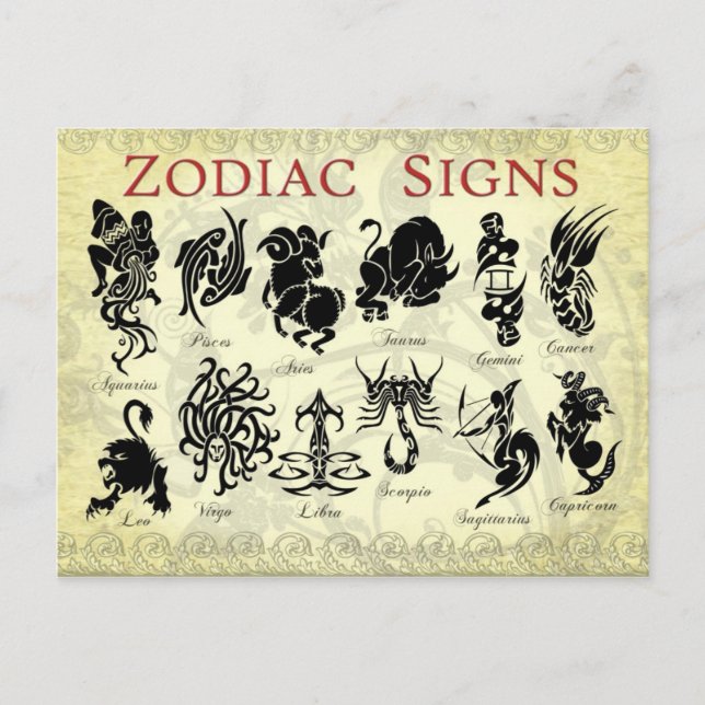 Postal Signos de zodiaco (astrológico) (Anverso)