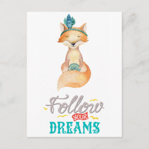 Postal Sigue a tu Fox de sueños