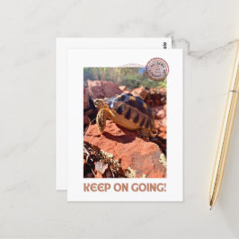 Postal Sigue adelante con la marea Inspiradora de tortuga
