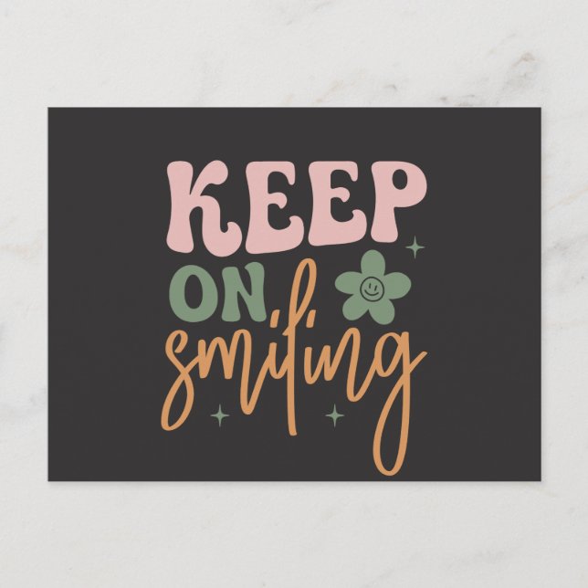 Postal Sigue Sonriendo Cita Inspiradora (Anverso)