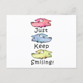 Postal ¡Sigue sonriendo! Pez dentudo colorido