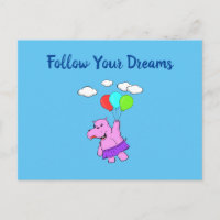 Sigue Tu Sueño Cute Volando Hippo