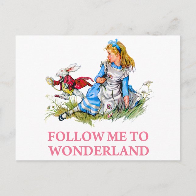 Postal Sígueme - ¡Te llevaré a Wonderland! (Anverso)