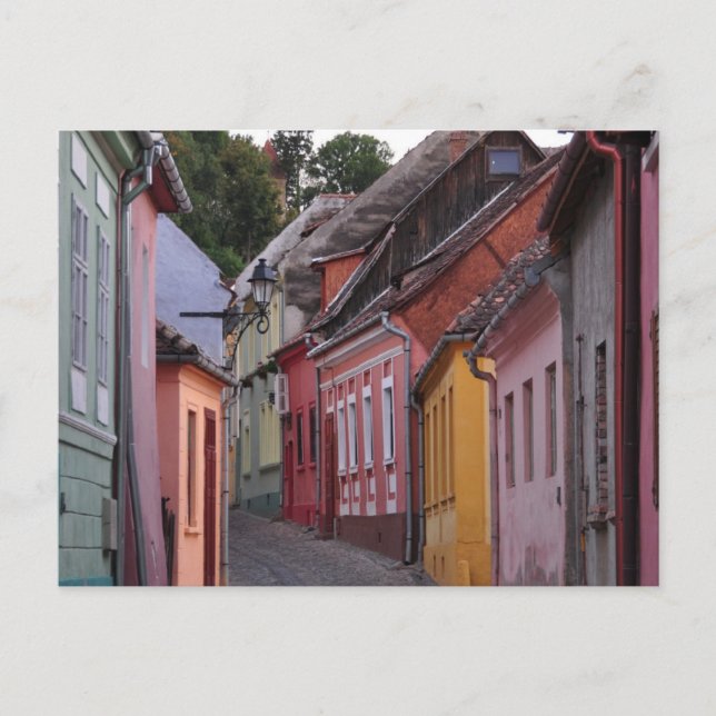 Postal Sihgisoara,casas päintic (Anverso)