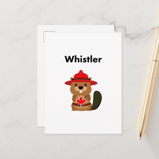 Postal Silbador dulce de Canadá con hoja de arce (Anverso/Reverso In Situ)