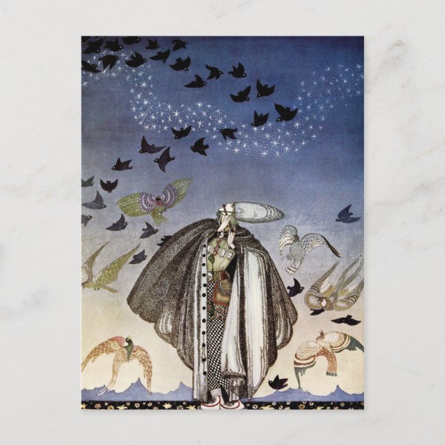 Postal Silbato de soldado y rebaño de aves (Anverso)