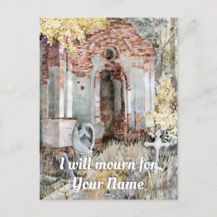 Postal Silencio eterno en el cementerio 