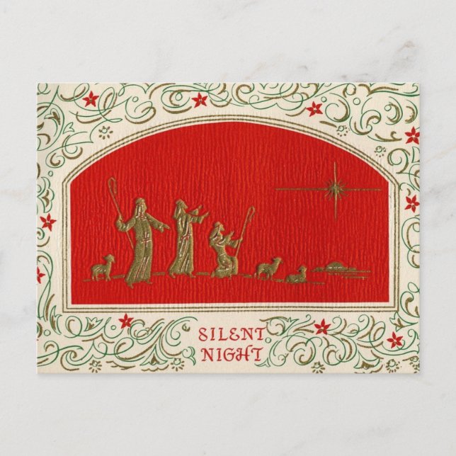 Postal Silent Night Christmas Vintage Postcard (Anverso)
