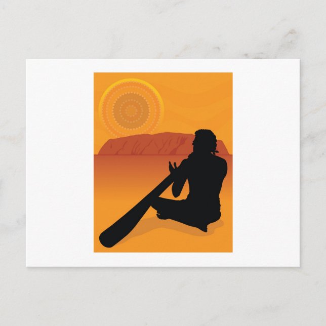 Postal Silhouette aborigen (Anverso)