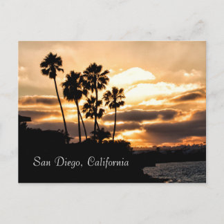 Postal Silhouette Al Sol En San Diego