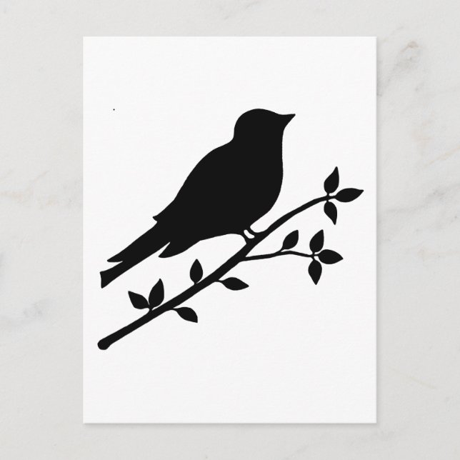 Postal Silhouette Black Bird (Anverso)