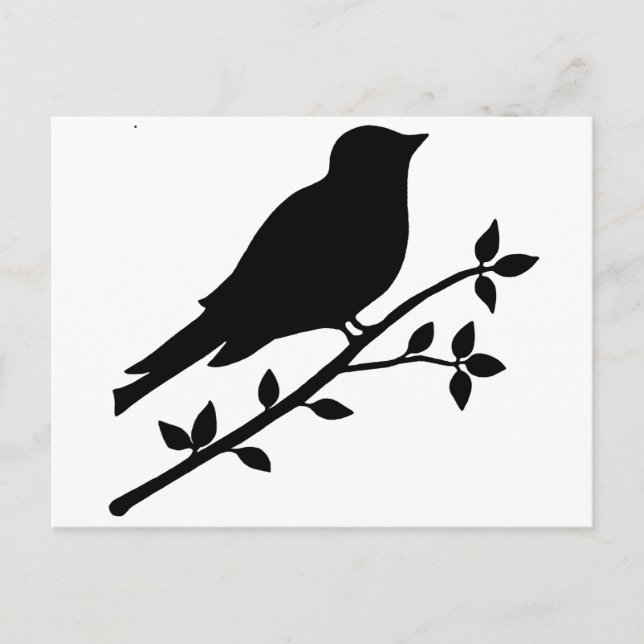 Postal Silhouette Black Bird (Anverso)
