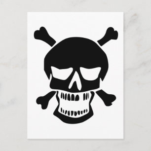 Postal Silhouette Black Skull y Crossbone