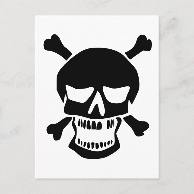 Postal Silhouette Black Skull y Crossbone (Anverso)