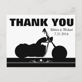 Postal Silhouette Black White Motorcycle Biker