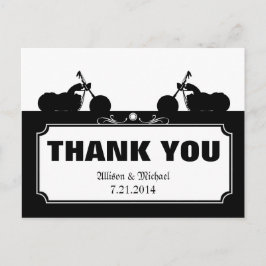 Postal Silhouette Black White Motorcycle Biker