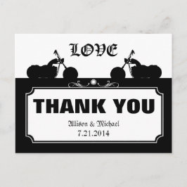 Postal Silhouette Black White Motorcycle Biker