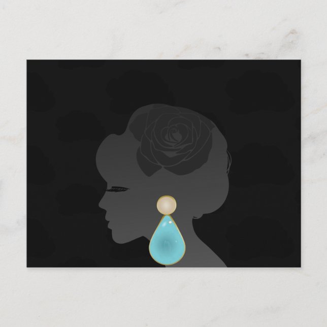 Postal Silhouette Black Woman Dark Glamour (Anverso)