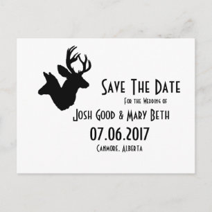 Postal Silhouette Buck & Doe, Bodas Fecha