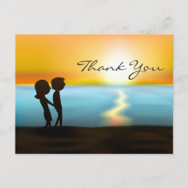 Postal Silhouette Couple Sunset ~ Sunrise Beach Gracias