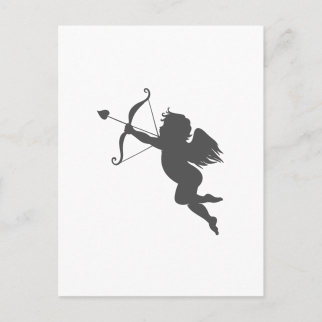 Postal Silhouette de amor cupido (Anverso)