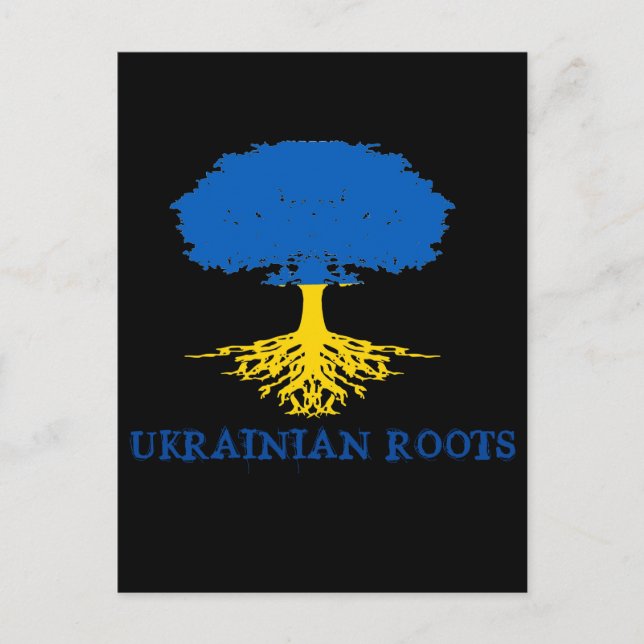 Postal Silhouette de árbol de raíces ucranianas (Anverso)