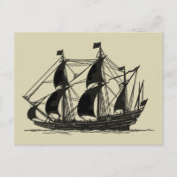 Silhouette de barco con velas de barrido