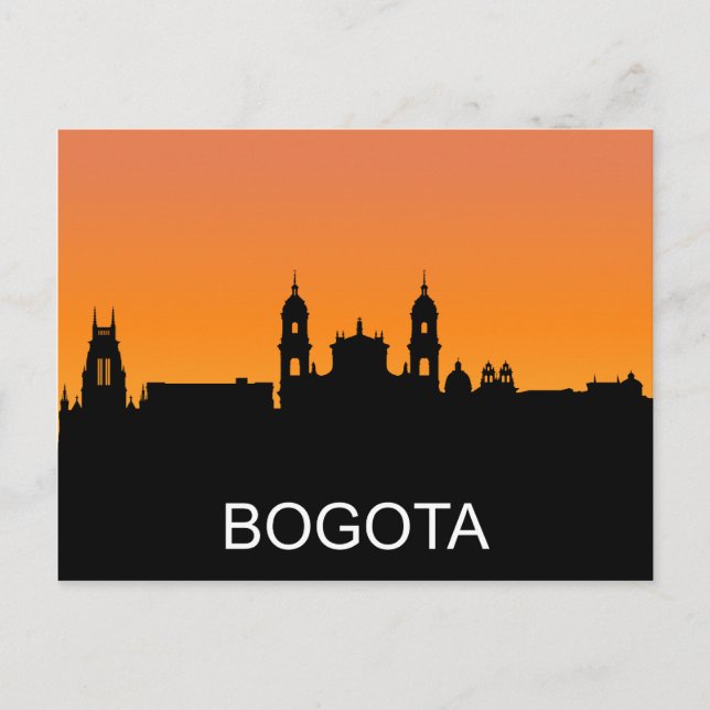 Postal Silhouette de Bogotá, ilustracion de verano de pue (Anverso)