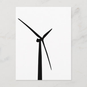 Postal Silhouette de energía verde simple de turbina eóli