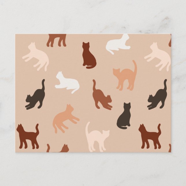 Postal Silhouette de gato (Anverso)