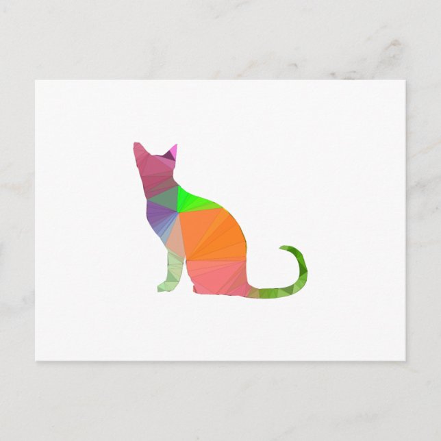 Postal Silhouette de gato con bajo contenido de póliza (Anverso)