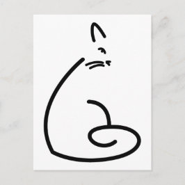 Postal Silhouette de gato de Swirly artístico