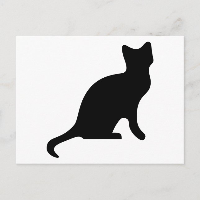 Postal Silhouette de gato negro (Anverso)
