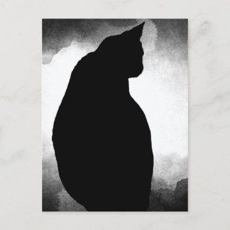 Postal Silhouette de gato negro