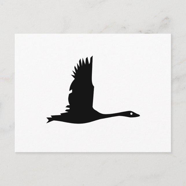Postal Silhouette de Goose en negro en blanco (Anverso)