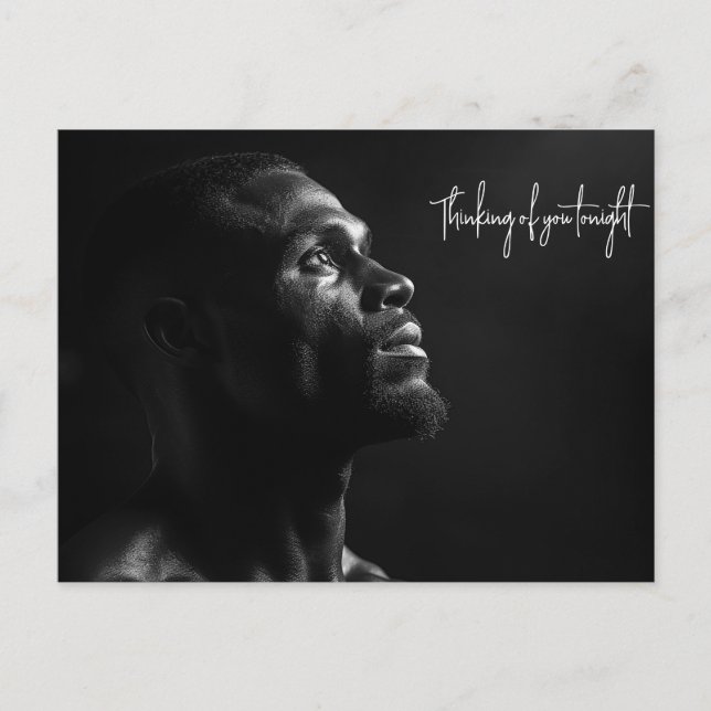 Postal Silhouette de la cara de un hombre negro foto de B (Anverso)